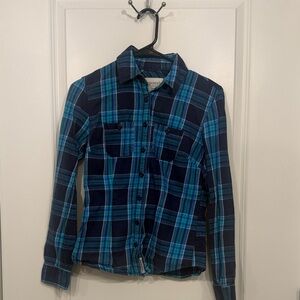 Aeropostale Blue Plaid Button-Up Shirt